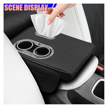 Leather Car Center Console Cover (Black)