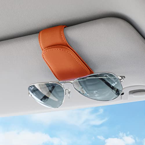 Sunglass Holder for Car Sun Visor Sunglasses Clip Car accessories (Orange)
