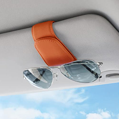 Sunglass Holder for Car Sun Visor Sunglasses Clip Car accessories (Orange)