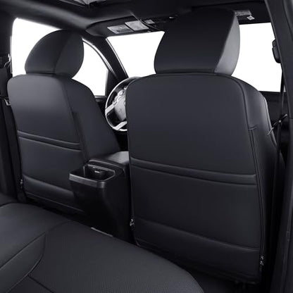 Tacoma Custom Fit Seat Covers for 2024 2025 Tacoma Crew Cab with Faux Leather ((2024-2026 Crew) Full Set / Black & Red)