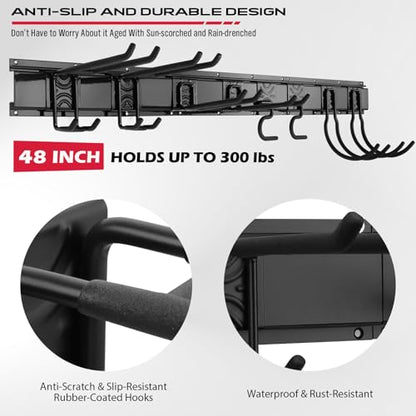 48" Heavy Duty Garage Wall Organizer (48" Garage Wall Organizer (3 Panels, 8 Hooks, 3 Straps))