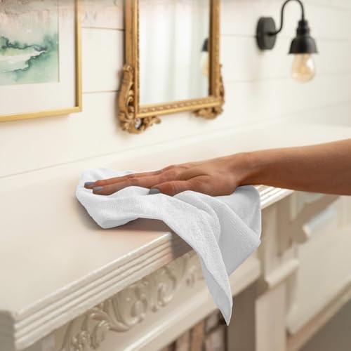Microfiber Cleaning Cloths (Pack of 100 - 12x12 Inches / White)