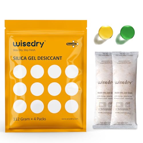 112 Gram [4 Packs] Silica Gel Desiccant Packs for Larger Container Desiccant Bags with Orange Indicating Beads for 3D Printer Filament Gun Safe Camera Electronics Equipment Food Grade