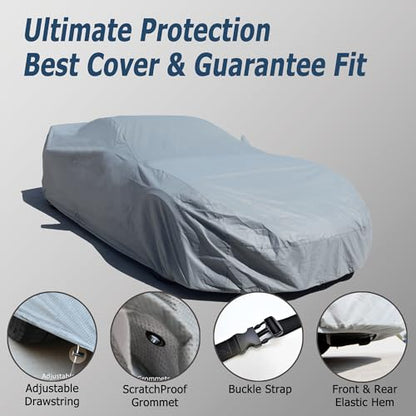 All Weather Waterproof car Cover Good for rain Snow uv Protection dust Small Coupe 350Z Z4 Sky Crossfire SLK GR86 RX (B - (See Size Chart) / BLACK)