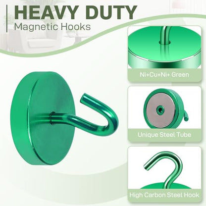 Magnetic Hooks Steel Tube Design for Cruise (Green / 100lb Magnetic Hooks)