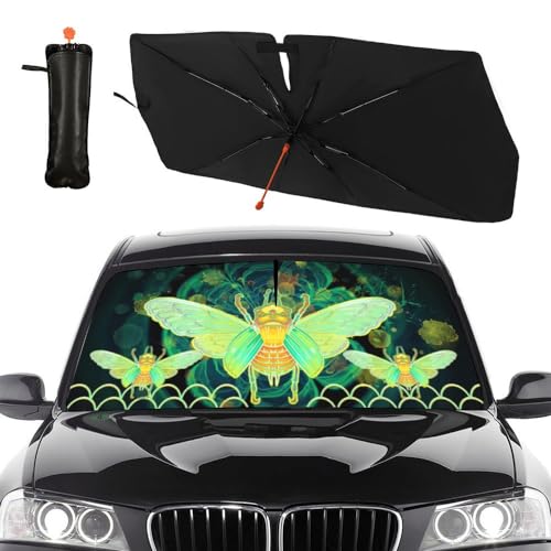 Funny Bee Car Windshield Sun Shade Umbrella Sunshade Block UV Rays Sun Visor Protector Auto Windshield Sunshade to Keep Vehicle Cool for Cars Trucks & Suvs 57 X 30 in (57'' X 30'' / style-AB10)