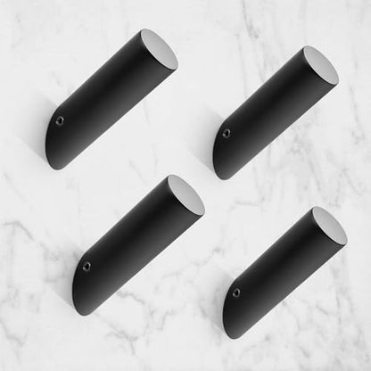 Black Wall Hooks (Black-Round / 4 Pack)
