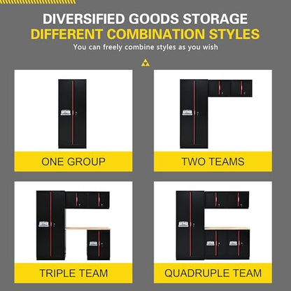 Pre Assembled Garage Storage Cabinet System (Universal / 6 PCS w/ Wood Pannel)
