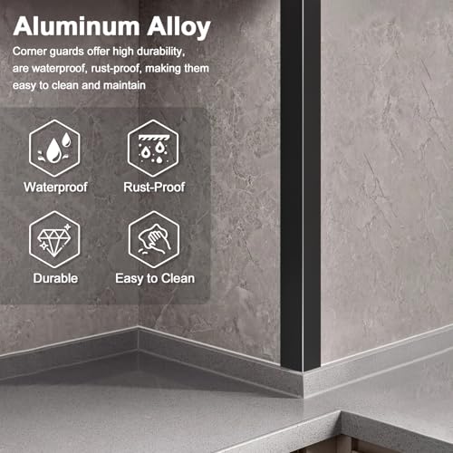 4PCS 45" Black Metal Corner Protectors (4pack-45.0 x 2.0 x 2.0 in / Black)