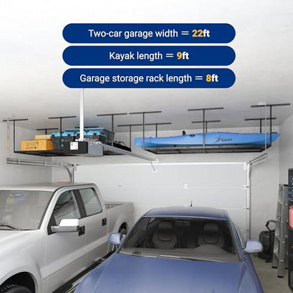 4x8 Overhead Garage Ceiling Storage Rack (Hammertone / 4x8 ft)