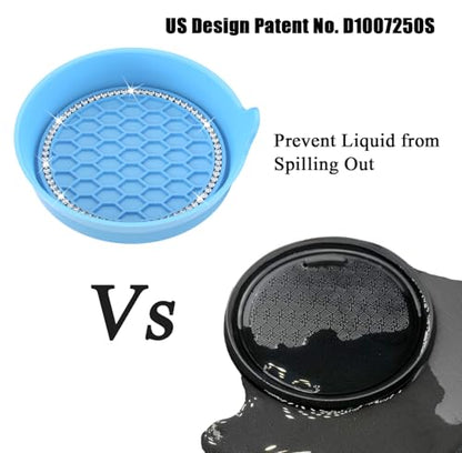 4 Pack Car Cup Holder Coaster Bling Crystal Rhinestone Car Interior (Light Blue / 4 Pack)