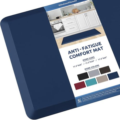 Kitchen Mat Cushioned Anti Fatigue Rug Standing and Comfort Floor Mats (Blue / 39"L x 17.3"W x 0.5"Th)