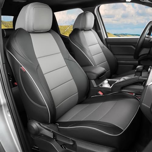 Tacoma Seat Covers Custom Fit for Toyota Tacoma (Leather (Black/Gray) / 2024-2026 Tacoma (Hybrid) Full Set)