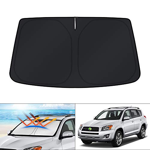 Windshield Sun Shade for Toyota RAV4 2006 2007 2008 2009 2010 2011 2012 Accessories Custom Fit Sunshade Foldable Window Sun Protector Block UV Rays Keep Car Cooler (FOR | Toyota RAV4 2006-2012)