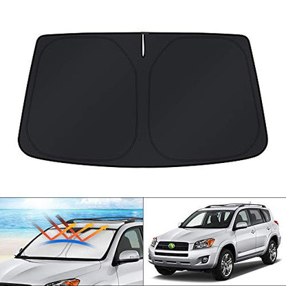 Windshield Sun Shade for Toyota RAV4 2006 2007 2008 2009 2010 2011 2012 Accessories Custom Fit Sunshade Foldable Window Sun Protector Block UV Rays Keep Car Cooler (FOR | Toyota RAV4 2006-2012)