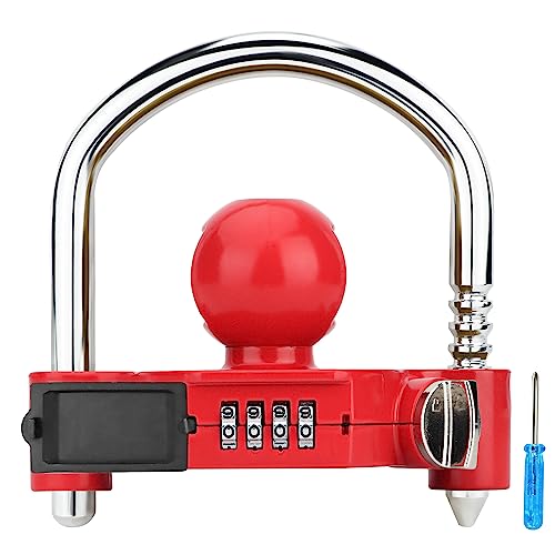 1 Pack Universal Hitch Lock with Combination Lock (Red)