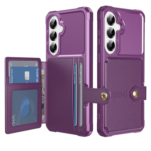 For Samsung Galaxy S26 Card Holder Case (Purple / Galaxy S26)