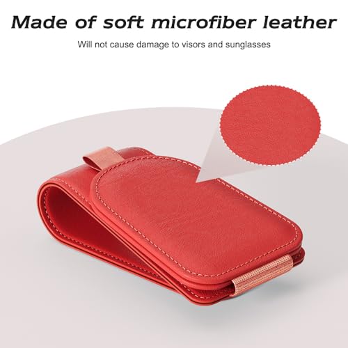 Magnetic Sunglass Holder for Car Visor (Red)