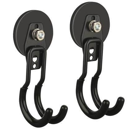Pro Mag Upgraded Garage Magnetic Hooks (V1 Pro 2.59INCH 2PACK Black Medium Hooks)