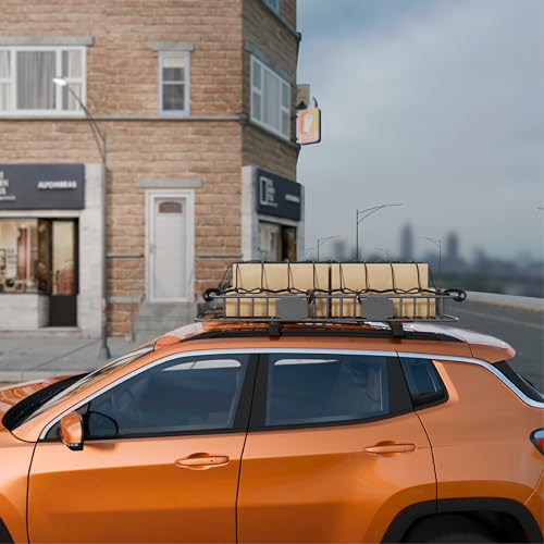 64"x 39"x 6" Universal Rooftop Cargo Carrier Basket (64"x39"x6"(w/Net+Bag+Pedal+Straps))
