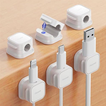 6 Pack Magnetic Cable Clip Organizer Cord Holder (Pack of 6)