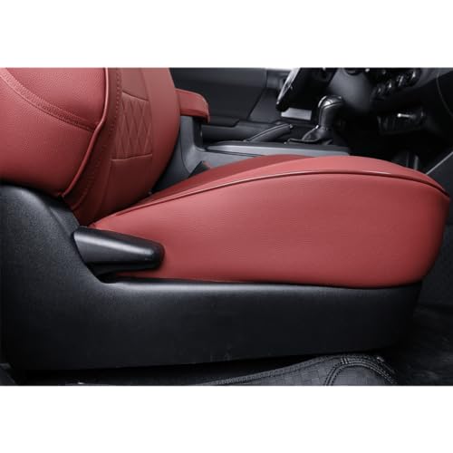 Custom Fit Tacoma Car Seat Covers for Toyota Tacoma 2024 2025 2026 Xtra Cab SR (Leather (Burgundy) / 2024-2026 Tacoma Xtra Cab Front Row)