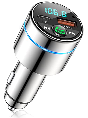FM Transmitter for Car Bluetooth 5.3 (Silver)