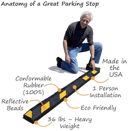Rubber Parking Curb (2. Black/Yellow Pack of 10)
