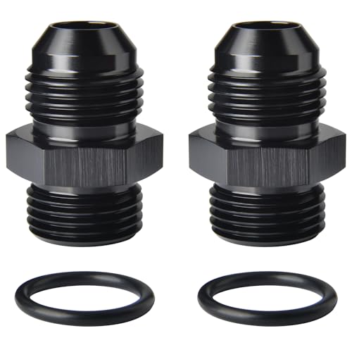 8AN Male Flare to 8AN ORB O (8AN to 8AN ORB / Black - 2PCS)