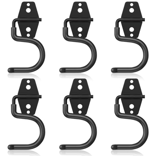 6 Pack Metal Garage Hooks (S Hook / Black S Hook)