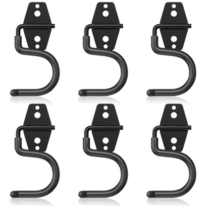6 Pack Metal Garage Hooks (S Hook / Black S Hook)