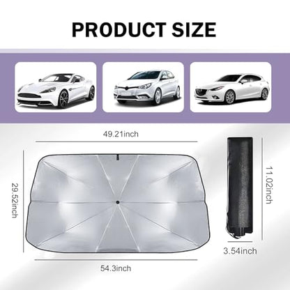 1 PC Windshield Sun Shade Umbrella (1 PC / Silver)