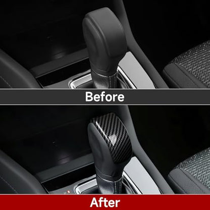 Car Carbon Fiber ABS Gear Shift Knob Panel Sticker Cover Interior Trim Decal Only for Subaru Forester 2025 Accessories (Gear Shift Knob Decal)