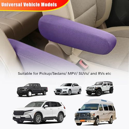 2PC Car Front Seat Armrest Covers (Purple-2PC)