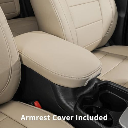 CRV Car Seat Covers Custom Fit for Honda 2023 (Leatherette(Beige) / 2023-2027 CRV LX,EX,EX-L,Sport,Hybrid,Trailsport)