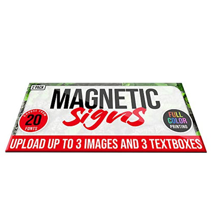 2 Pack Personalized Magnetic Signs for Vehicles (Design B)