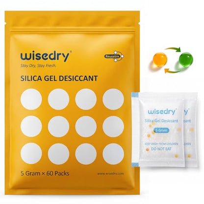 5 Gram 60 Packs Food Grade Silica Gel Packets (5 Gram)