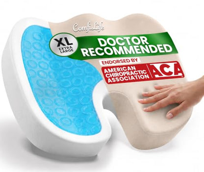 Extra Large Gel & Memory Foam Seat Cushion (Beige / X-Large)