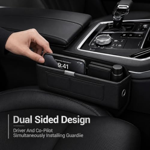 2Pack Universal Fit Premium Leather Car Seat Gap Filler Organizer