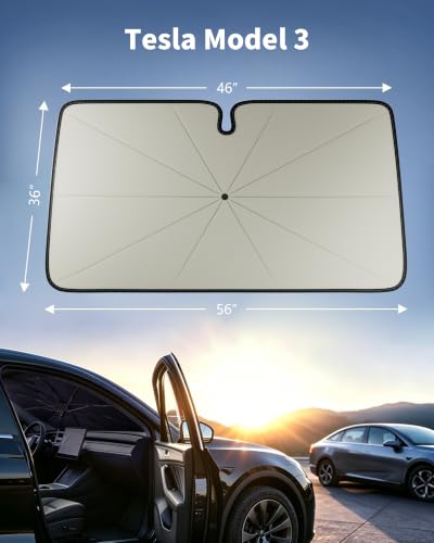 Windshield Sun Shade Umbrella for Tesla Model Y (Tesla model 3(2017-2026))