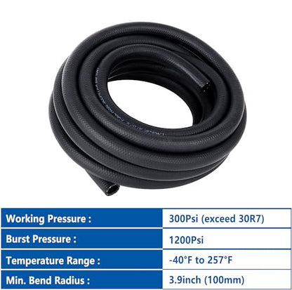 Rubber Fuel Hose Line Push Lock 3 (3/8" ID 25ft)