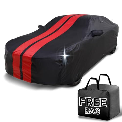 Car Cover Waterproof All Weather for 1995 (65. Monte Carlo 1995-2007 / Black / Red (Stripe))
