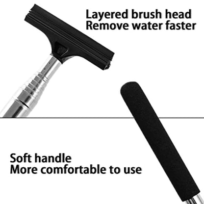 38.6 Inch Telescopic Side Mirror Glass Squeegee (Black)