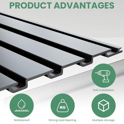 Slatwall Panel Wall Storage Systems (Black / 4x8 FT)