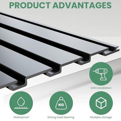 Slatwall Panel Wall Storage Systems (Black / 4x8 FT)
