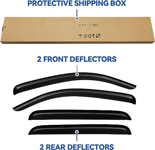 Window Visors Rain Guards for 2005 (2005-2015 tacoma double cab)
