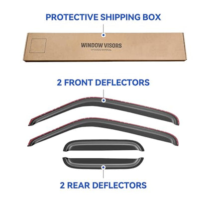 in Channel Window Visors Rain Guards for 1993 (1993-1998 Ford Ranger SuperCab / Extended Cab)