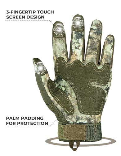 Camo Tactical Gloves for Men (Camouflage, Microfiber Protection / Medium)