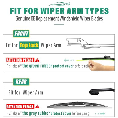 Windshield Wiper Blades Replacement for Chevy Bolt EV 2017 (26" 26" 12")