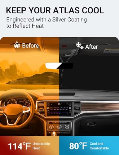 Custom Fit Car Windshield Sun Shade for 2018 (2018-2024 Volkswagen Atlas)